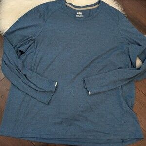 REI Coop Men's Heathered Blue Long Sleeve Tee TShirt XXL XXLarge Baselayer